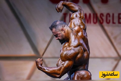 نگاهی به تمرینات سخت جلو بازوی بهروز تابانی در باشگاه + فیلم/ماشسالله به این حجمِ عضله