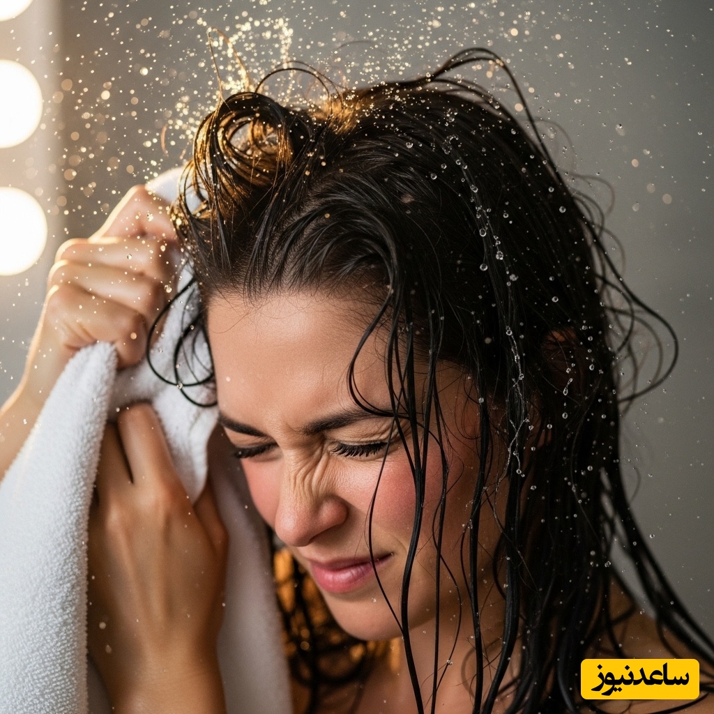 3. رفتار خشن با موی خیس