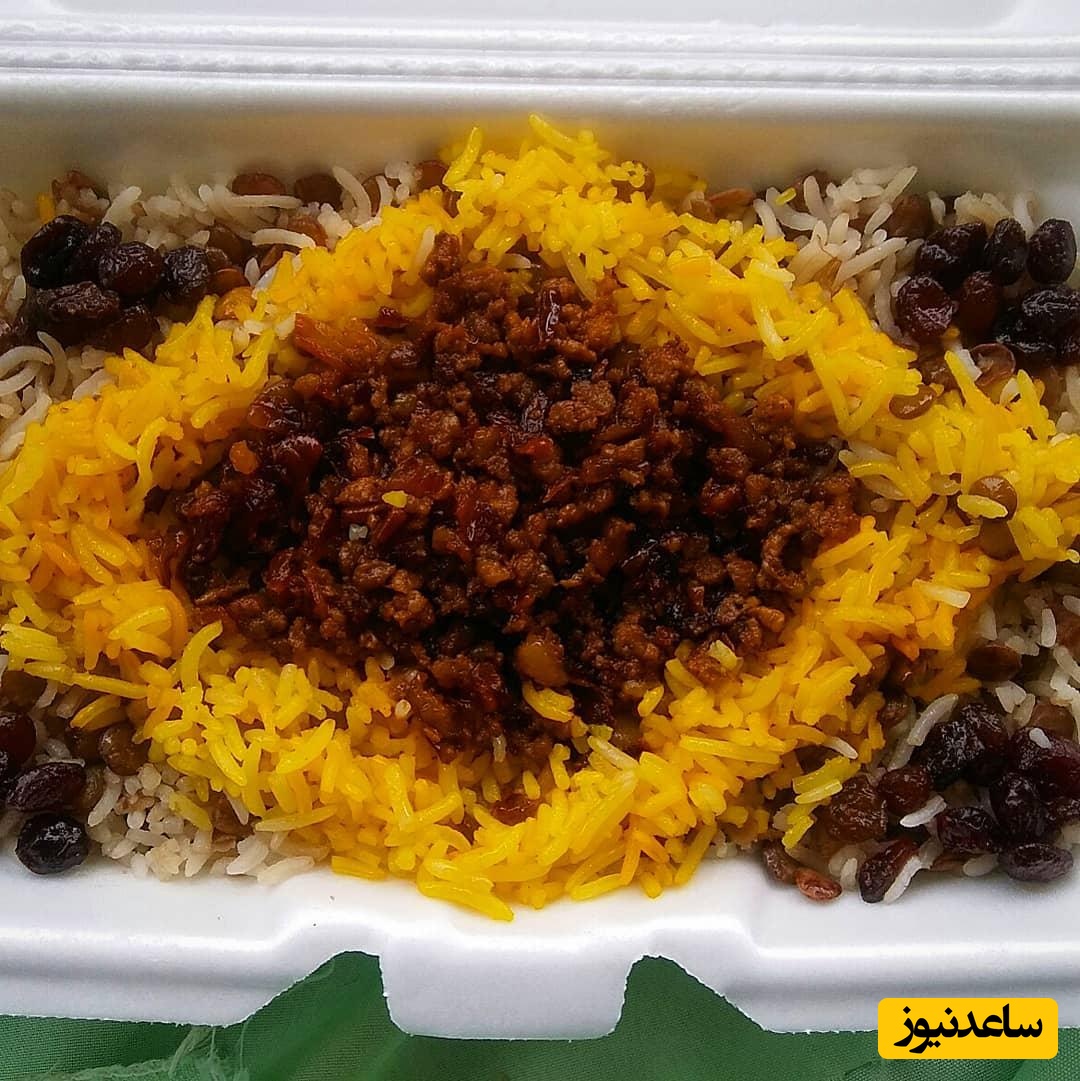 تزیین عدس پلو