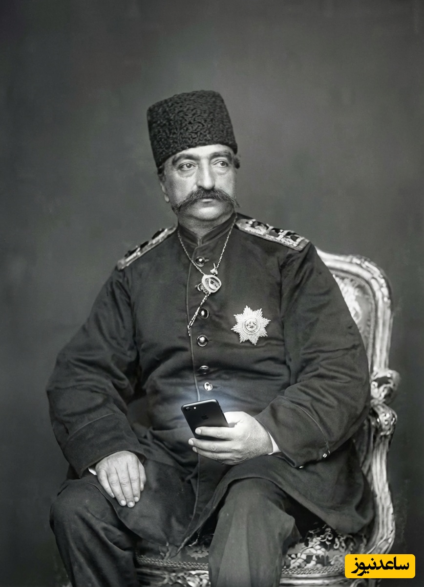 (ویدیو) اگه در زمان قاجار تکنولوژی به اوج خودش میرسید چی میشد؟/ از سیبیلای ربات قهوه‌ساز خون میچکه😂