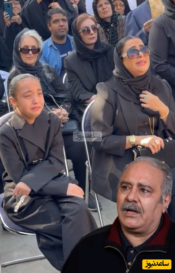 ضجه های تلخ  و جگرسوز یلدا، تک دختر محمد کاسبی در مراسم وداع با پدر / منو حلالم کنین😔