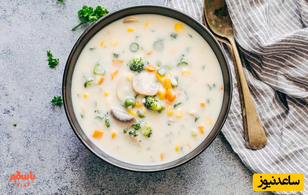 سوپ جو با خامه 