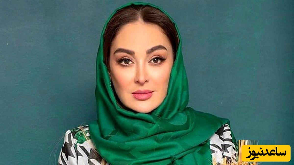 سر و وضع رسمی الهام حمیدی در کنار آقای بازیگر در یک مراسم