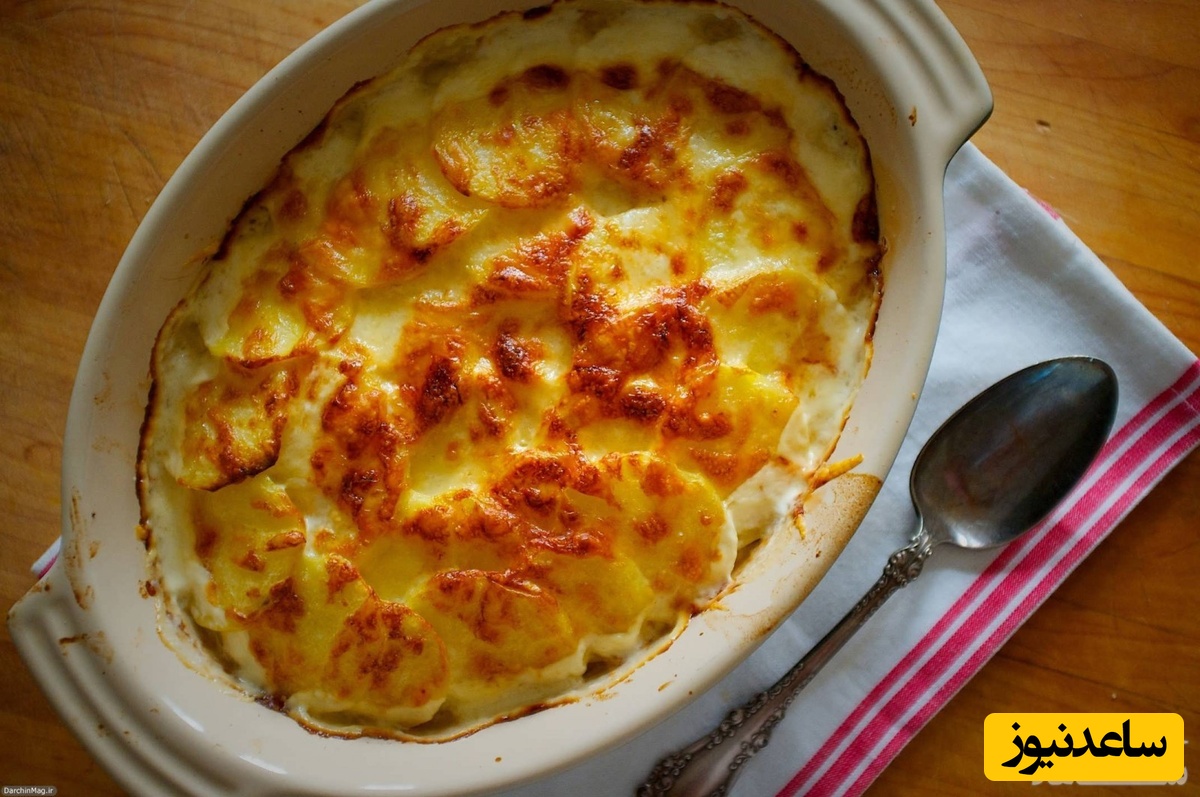 طرز تهیه گراتن مرغ و سیب  زمینی غذای فست فودی لذیذ و محبوب+ عکس
