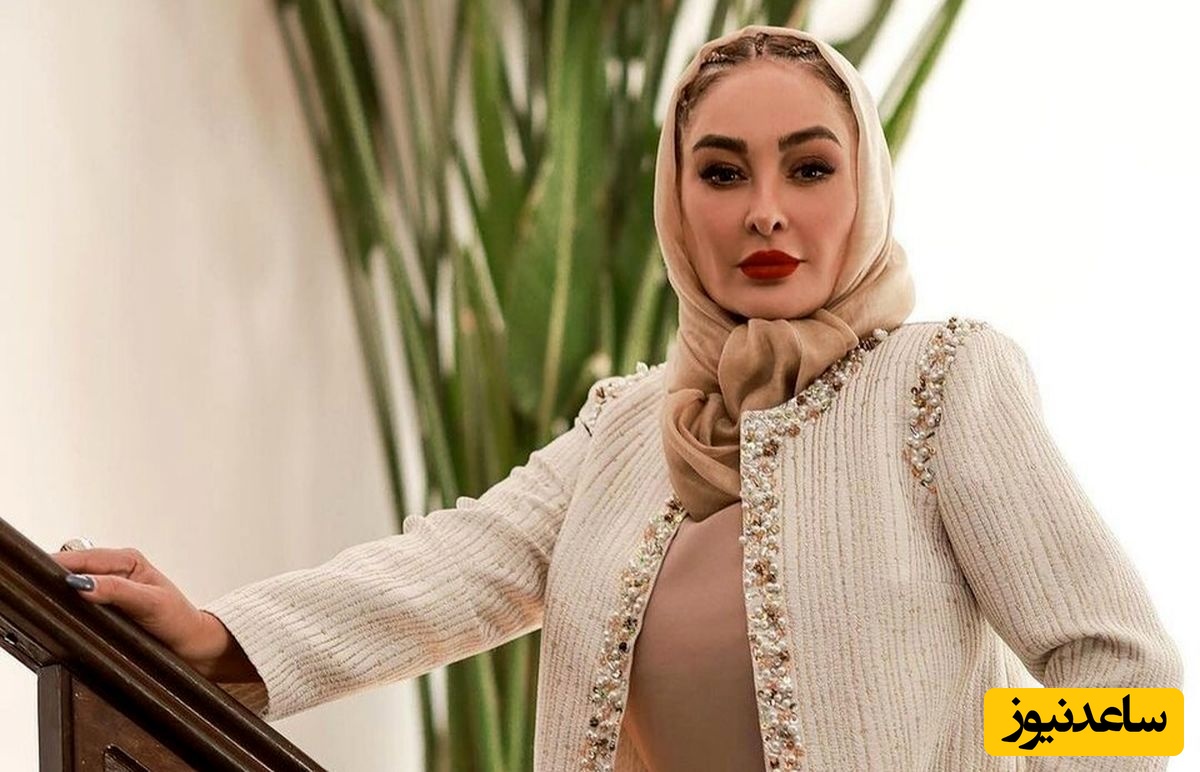 استایل شیک و محشره قرمز رنگ الهام حمیدی در 48 سالگی جنجالی شد!/ قالی کرمون که میگن ایشونه😍💕