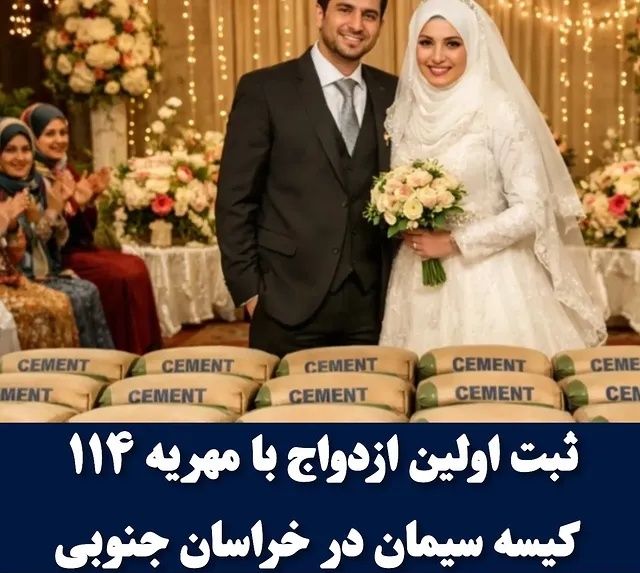ثبت عجیب‌ترین ازدواج با مهریه 114 کیسه سیمان در خراسان جنوبی | فیلم