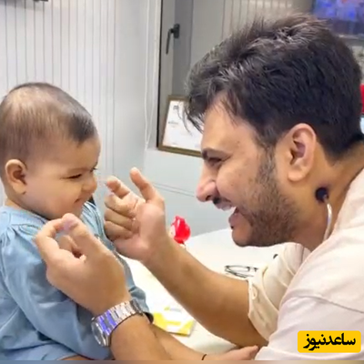 خلاقیت خنده دار پزشک ایرانی در آمپول زدن به نوزاد+فیلم/ سلطان آمپول خودتی و بس!