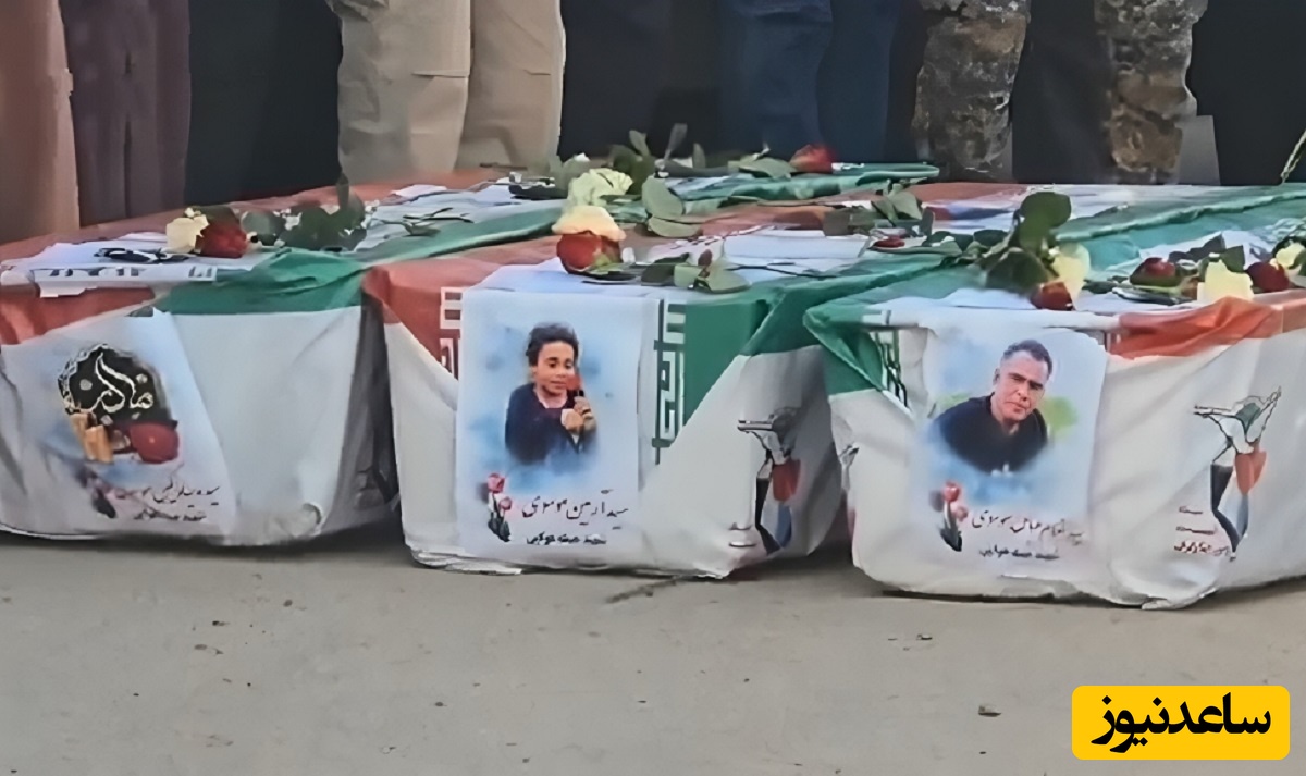 مراسم خاکسپاری کودک 7 ساله‌ به همراه پدر و مادرش قربانیان جنایت اسرائیل با حضور جمع زیادی از مردم این شهر / آرزوی صبر برای بازماندگان + ویدئو