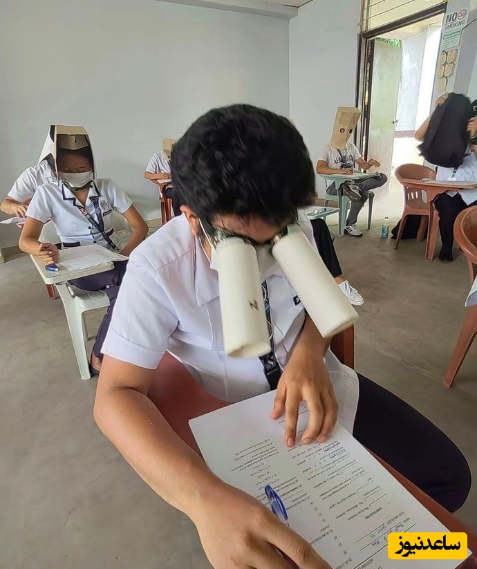 وقتی کلی تقلب آماده کردی ولی صندلیت میوفته بغل مراقب/ بیچاره غم از چشماش می‌باره!😂 +ویدیو