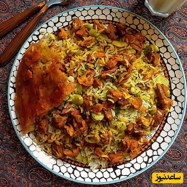  باقالی پلو با گوشت چرخ کرده