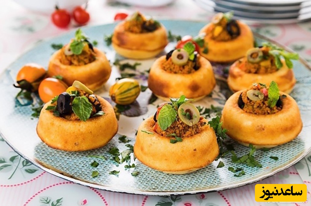طرز تهیه پیش غذای مینی تارت اسپایسی خوشمزه و باکلاس+ عکس