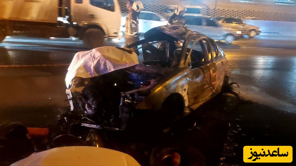 تصادف وحشتناک راننده مست با نرده های خیابان / راننده غرق درخون، صورت دوست دخترش متلاشی شد (ویدئو18+)