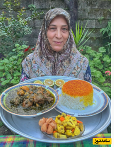 آموزش خورشت آلو اسفناج خوشمزه در طبیعت سرسبز با هنر آشپزی بانوی ایرانی+فیلم /این غذا خوردن داره😍