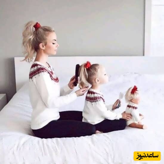 ژست عکس پروفایل مادر و دختری