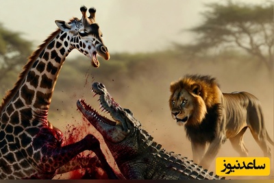 ویدئوی حیات وحش روز؛ این ماجرای راز بقا: نبرد مرگبار و باورنکردنی زرافه در برابر گله شیرها وکروکودیل‌ها