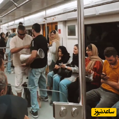 ویدئو جالب از اجرای باحال یک جوان خوش صدا در متروی تهران برای حمایت از خانوم گل فروش!