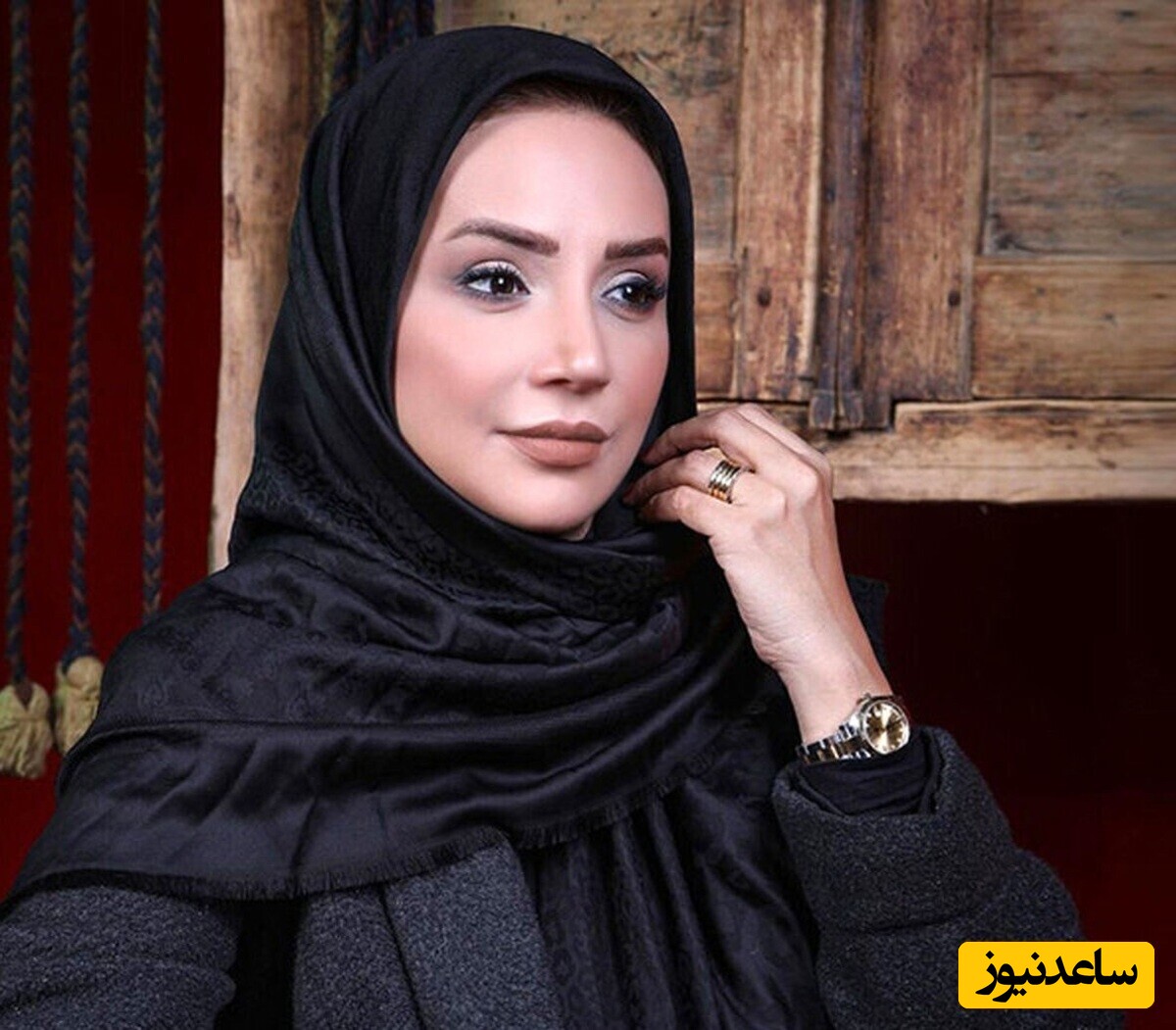 عکس سیاه و سفید شبنم قلی خانی با حال و هوای بهاری
