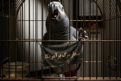 ویدئوی عجیب کاسکوی شجاعی که علیه استکبار شعار می‌دهد، وقتی حیوان خانگی تبدیل به فعال سیاسی می‌شود!