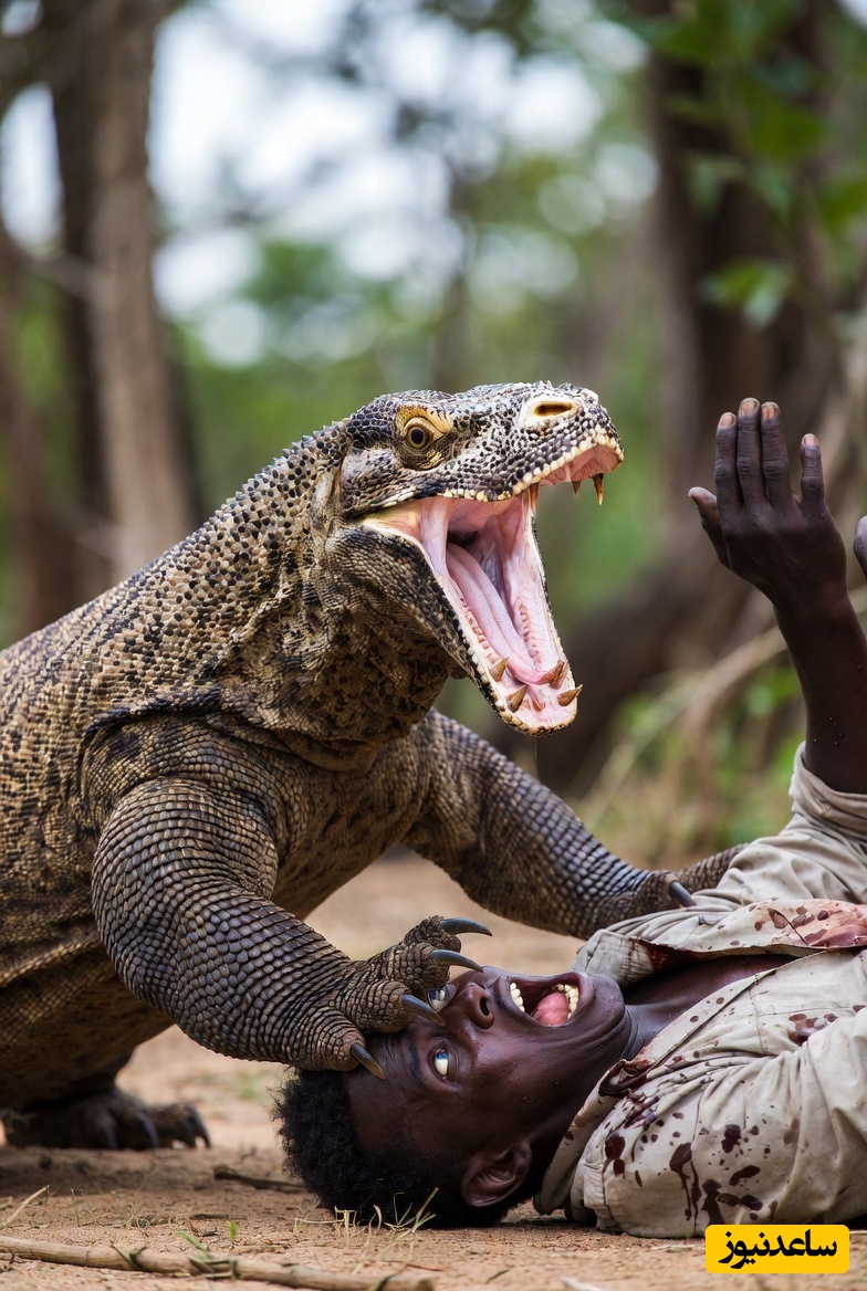 مستند حیات وحش/ رازبقا/ حمله هولناک اژدهای کومودو برای بلعیدن یک انسان درسته