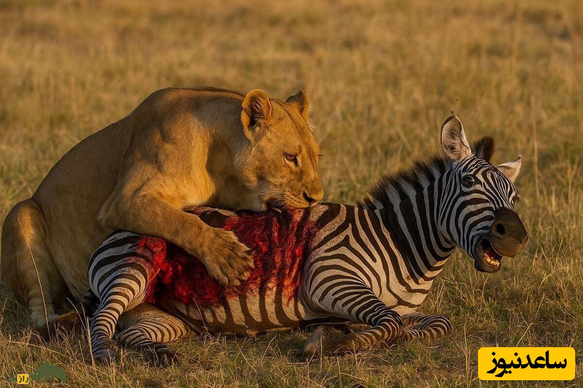 (ویدیو) طعمه‌ای آسان در مقابل پادشاهان دشت/ گورخر خسته و شیرهای گرسنه!