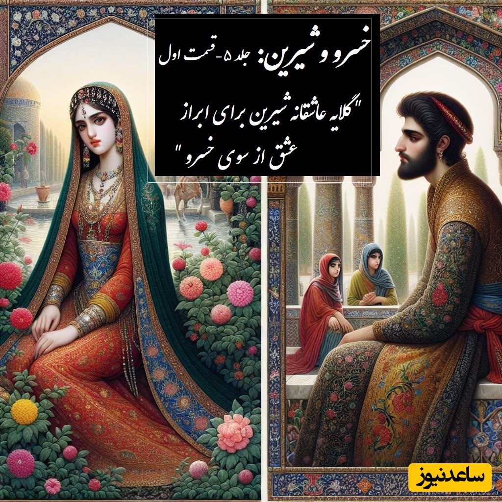 داستان عاشقانه خسرو و شیرین: گلایه عاشقانه شیرین برای ابراز عشق از سوی خسرو / (جلد 5-قسمت اول) اثر نظامی گنجه‌ای + فایل صوتی