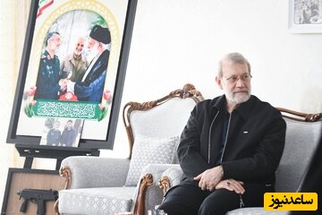 دیدار علی لاریجانی با خانواده شهیدان حاجی‌زاده و محمود باقری/ عکس خاص لاریجانی حین تماشای عکس های سرداران شهید جنگ 12 روزه + تصاویر