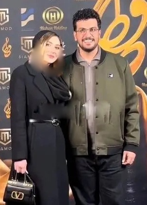 رونمایی امیرحسین قیاسی از همسرش در جشن حافظ+ استایل پارادوکس زوج هنرمند