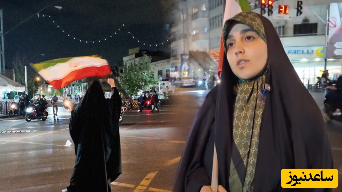 ببینید | دختری که با پرچم به سرکار می‌رود و تنهایی پرچم می‌گرداند / غیرتت دختر، غیرتت ...