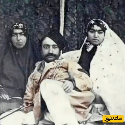 تصویری جالب از شمس‌الدوله همسر ناصرالدین‌ شاه؛ با سبیل و ابروهای پیوسته همراه با دستبند و گردبند مرواریدی