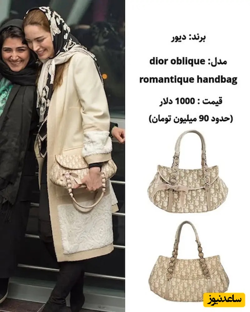 کیف بهنوش طباطبایی از برند دیور