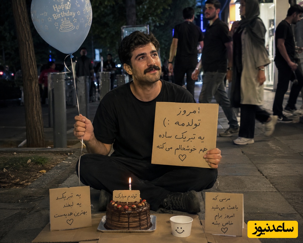 روش جالب و خنده‌دار جوان تهرانی برای گرفتن کادو از غریبه‌ها در روز تولدش!+عکس/ شگرد جالبیه از فردا همه دست به کار میشن🤣