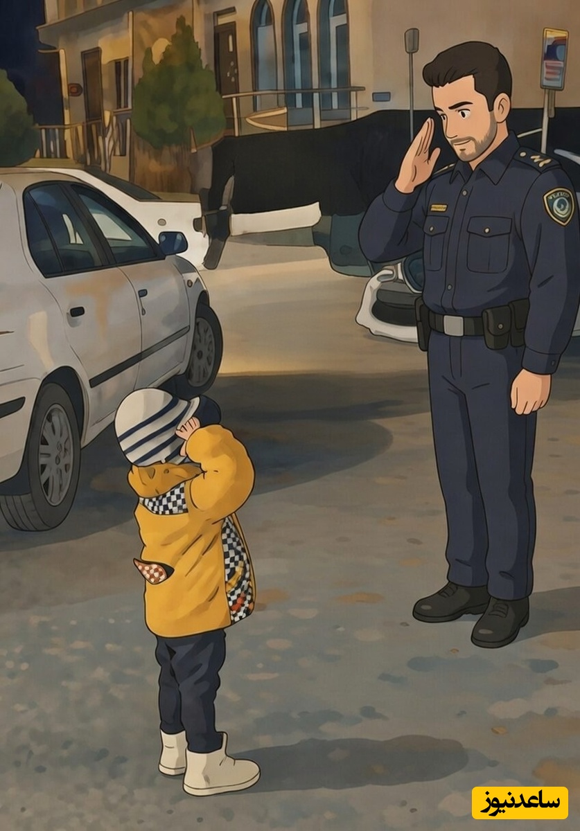 نیم متر باش،ولی مرد باش! احترام نظامی کودک به سربازان وطن+فیلم