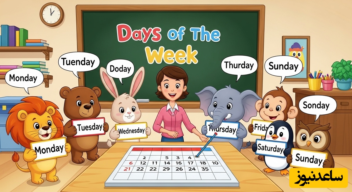 ویدیو/ کارتون بامزه روزهای هفته به زبان انگلیسی برای بچه‌ها | یادگیری فوق‌سریع با زیرنویس 👶😂 (رایگان و کامل!)