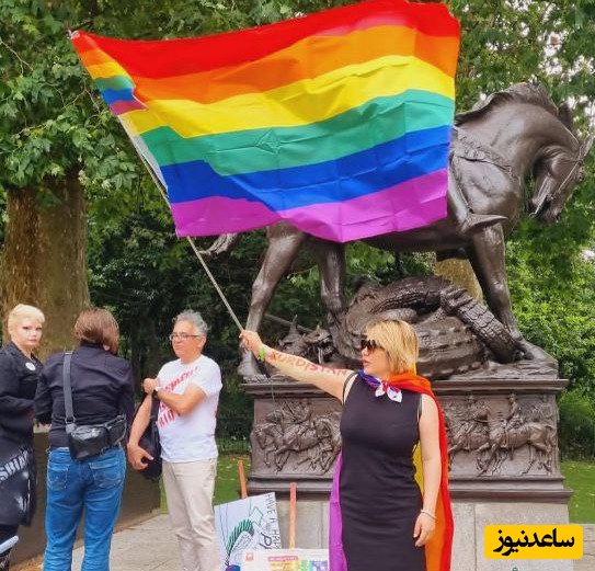 زهرا ساعدپناه با پرچم همجنس بازها