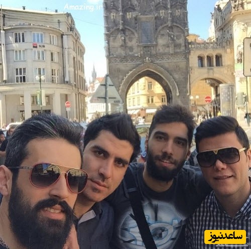 سعید معروف در کنار سایر والیبالیست ها