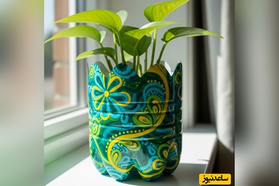 زنگ خلاقیت : نحوه ساخت گلدان زیبا با استفاده از ظرف پلاستیکی قدیمی