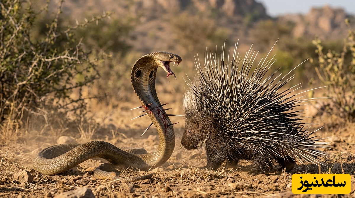 ویدئوی حیات وحش روز؛ این ماجرای راز بقا: نبرد نفس‌گیر و نابرابر مار پیتون و جوجه تیغی