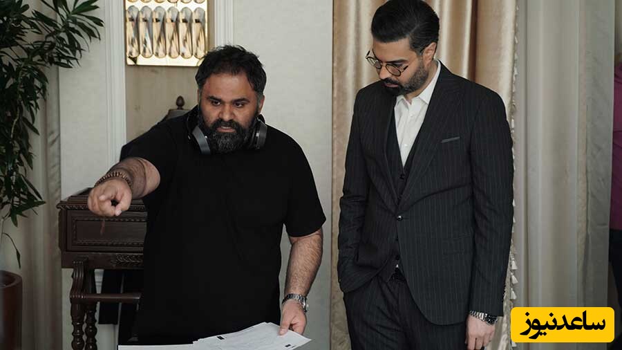 ماکان آریا پارسا در کنار امین محمودی یکتا کارگردان قطب شمال