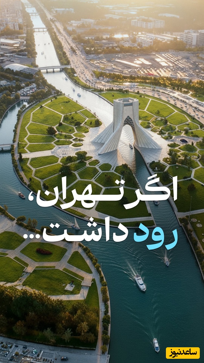 طراحی جدید برج آزادی و برج میلاد در کنار رود زیبا / تهران جدید که دبی و اروپا به گرد پاش هم نمی‌رسند، زیباترین شهر دنیا میشد😍 + فیلم