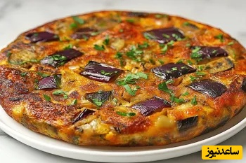 طرز تهیه ساده ترین و سریع ترین دستور بادمجان/ فریتاتا با بادمجان با پنیر/ غذای سه سوته که دل همه رو برده(فیلم)