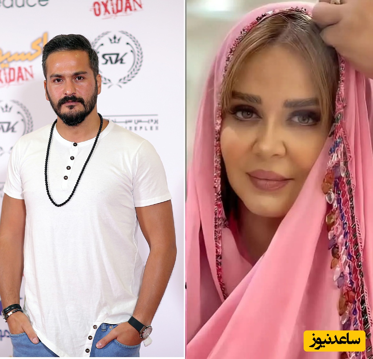 سلفی عجیب بهاره رهنما و میلاد کی‌مرام، بازیگر سریال سووشون، در اتاق گریم