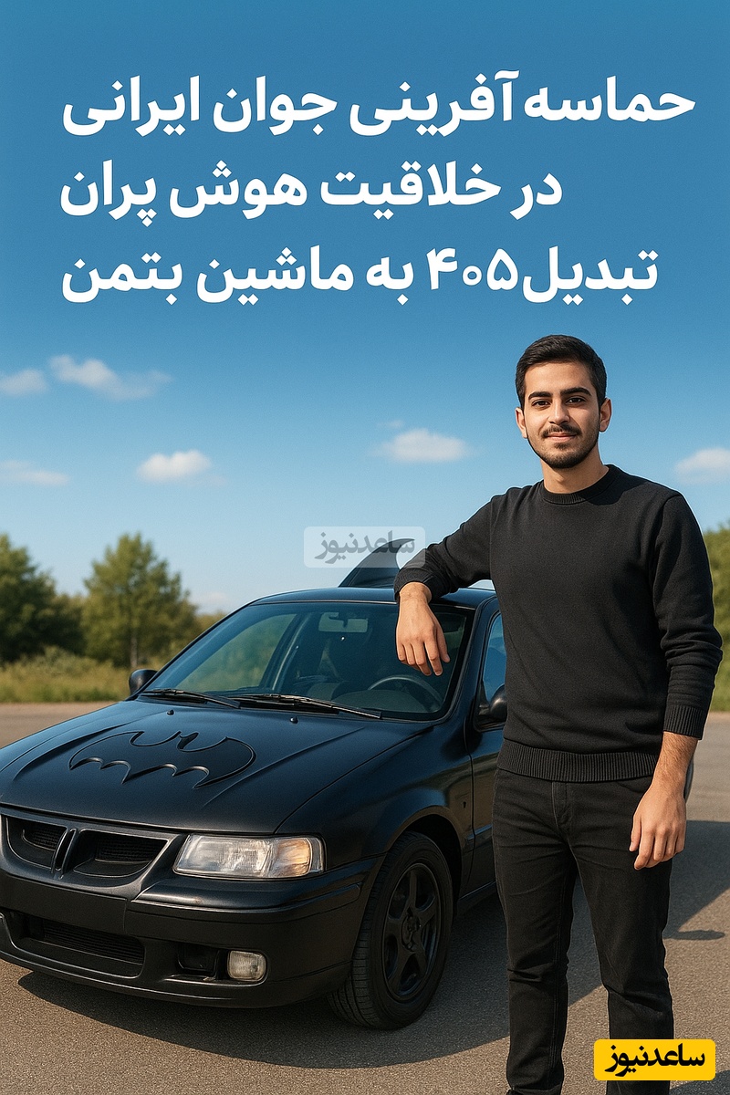 حماسه‌آفرینی جوان ایرانی در خلاقیت هوش‌پران برای تبدیل 405 به ماشین بتمن /  به من میگن بتمنی دل نمیدم سرسری🤣