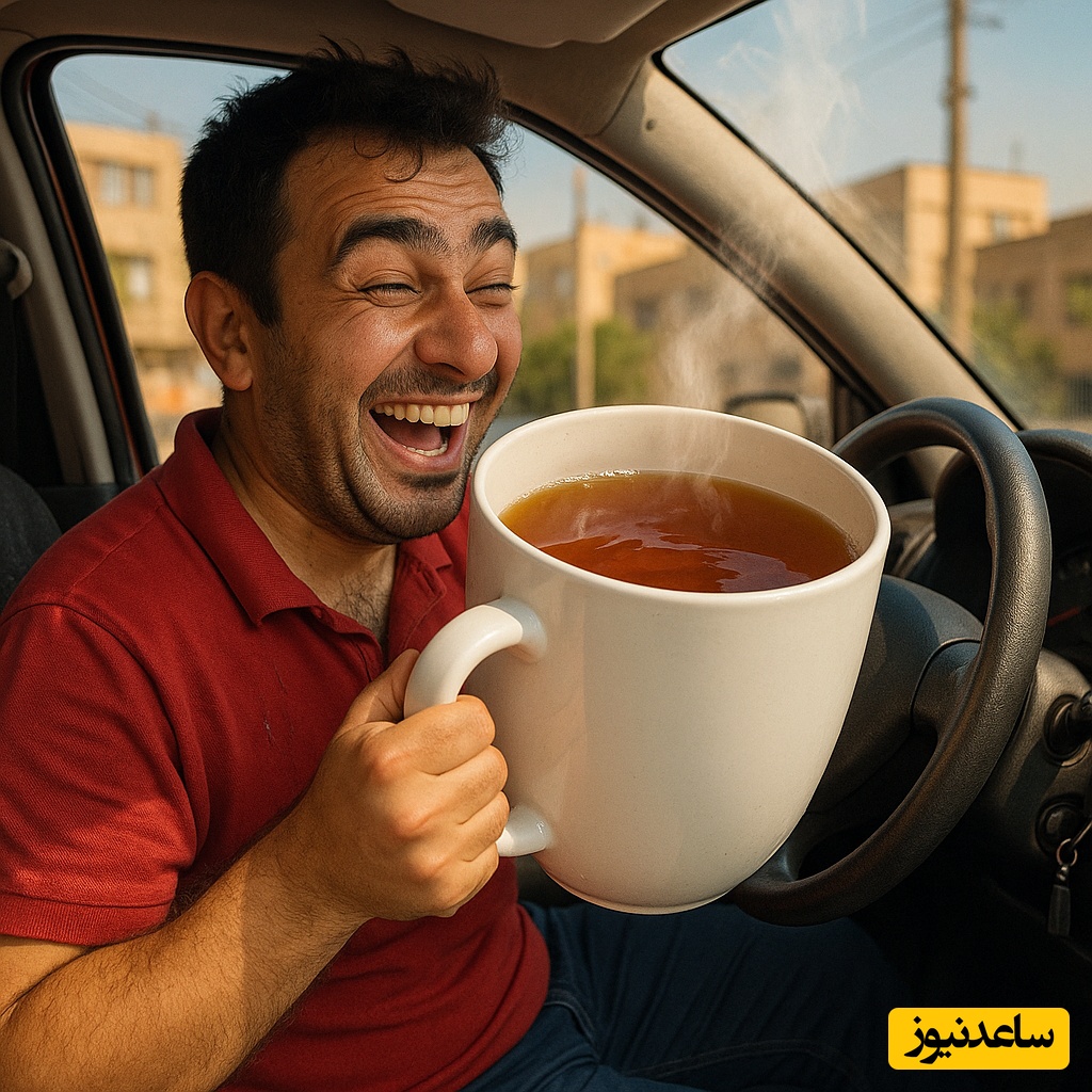 فیلم/خلاقیت خنده دار جوان تبریزی عاشق چایی در گرمای 50 درجه حماسه آفرید/ تو این هوا فقط چایی میچسبه!