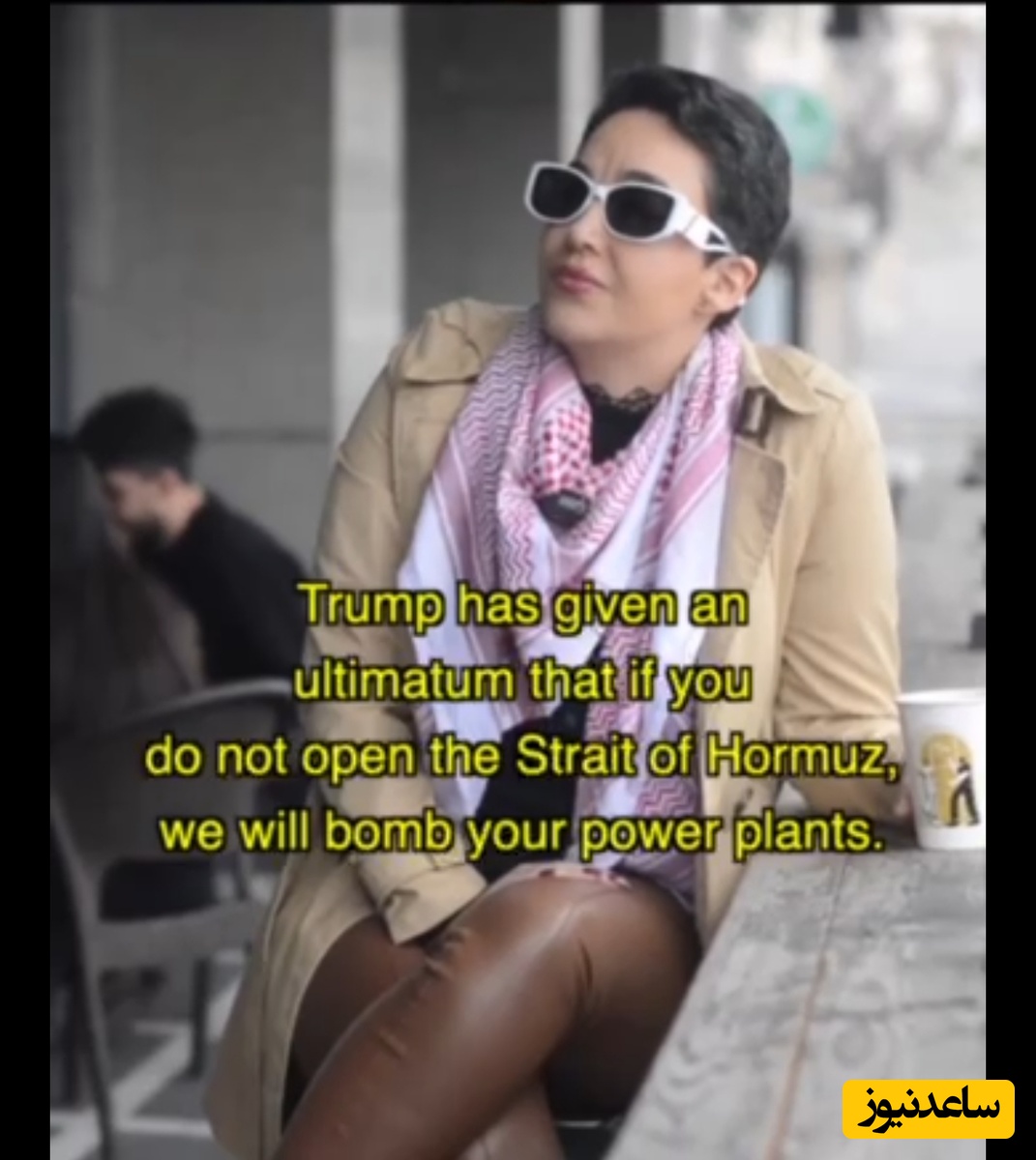 ببینید | حرف‌های شنیدنی یک‌خانم بی‌حجاب که چفیه مقاومت بر گردن دارد: با دست خالی نمی‌جنگیم، با های تکنولوژی با آمریکا می‌جنگیم