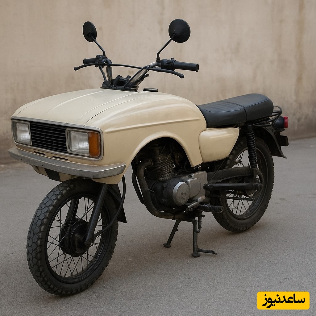 نگاهی به خلاقیت خنده‌دار و تحسین برانگیز پدر ایرانی در نصب موتور پیکان روی موتور، مارو از چی میترسونی؟/بفرما تکنولوژی وطنی😂