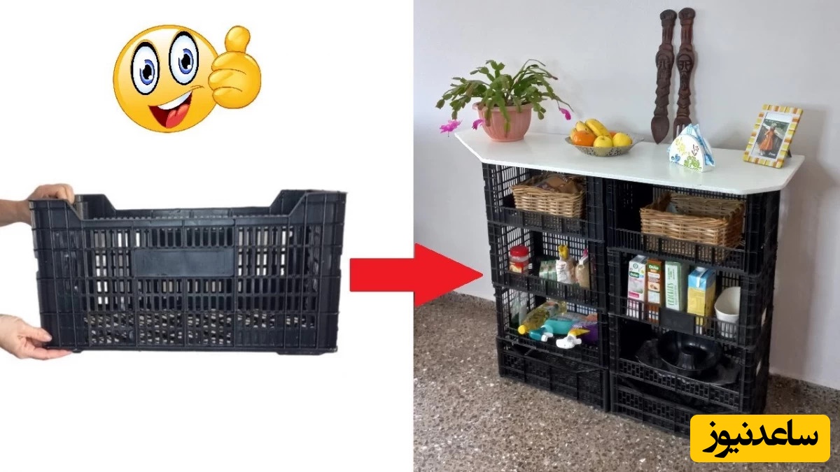 زنگ خلاقیت: ساخت جاکفشی با ظروف پلاستیکی میوه/ یک ایده بازیافتی جالب برای خانه شما