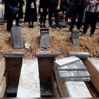 وقتی حاضران مراسم خاکسپاری، خودشان زیر خاک دفن شدند +ویدئو