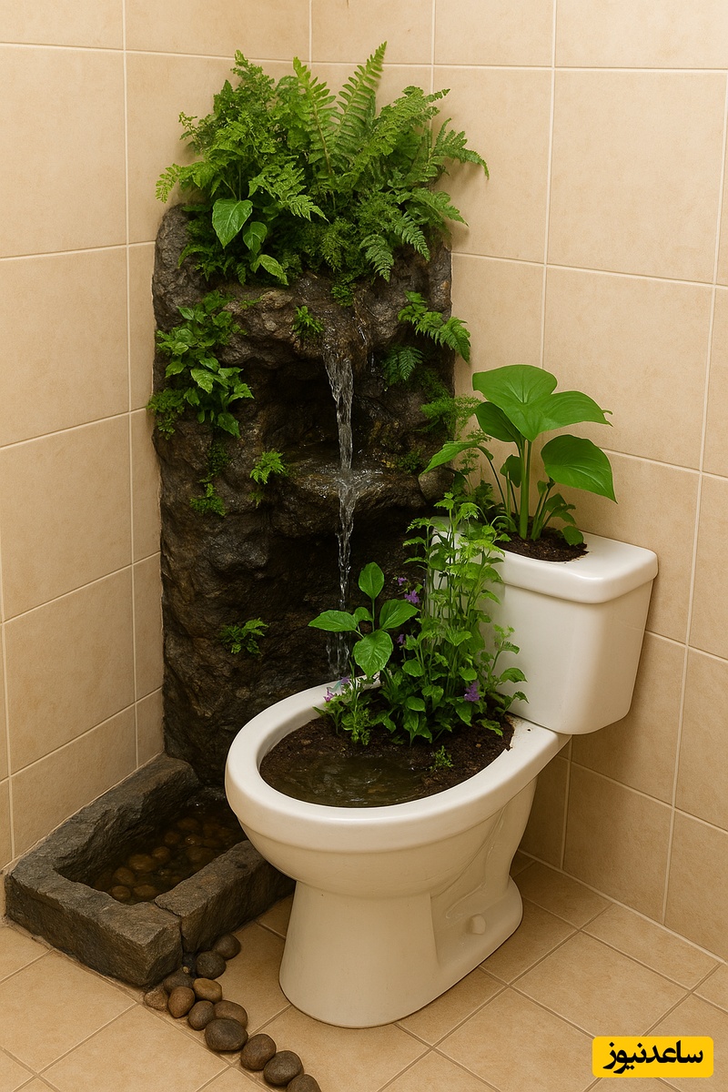 خلاقیت خنده دار اوستا بنای اردبیلی برای احداث باغچه و آبنما در توالت برای جذابیت بخشیدن به خانه نوعروس/ دنیا چنین مردمانی را با این هوش و ذکاوت به خود نخواهد دید! +عکس