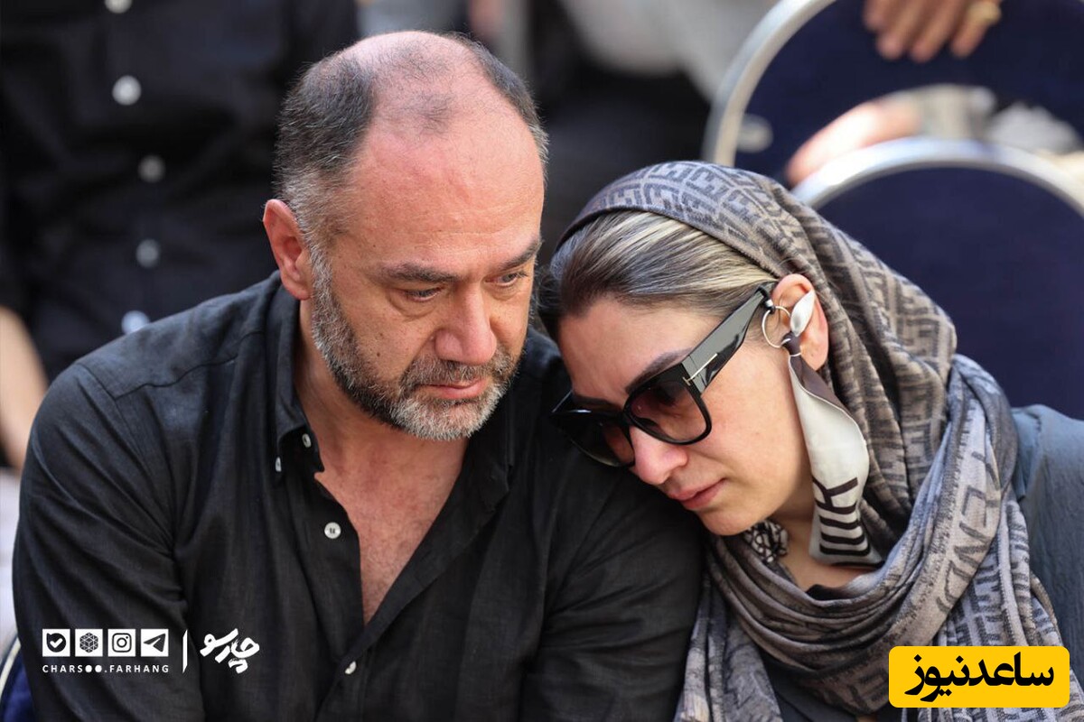 (فیلم) گریه های جگرسوز نگاه راد دختر سعید راد در کنار محمود خوردبین اسطوره پرسپولیس تهران در مراسم تشییع پدرش