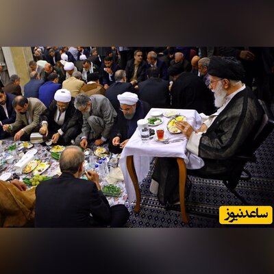 (عکس) خلوت جالب رهبر معظم انقلاب با حسن روحانی و علی لاریجانی بعد از اقامه نماز روی زیلوهای ساده حسینیه بیت رهبری